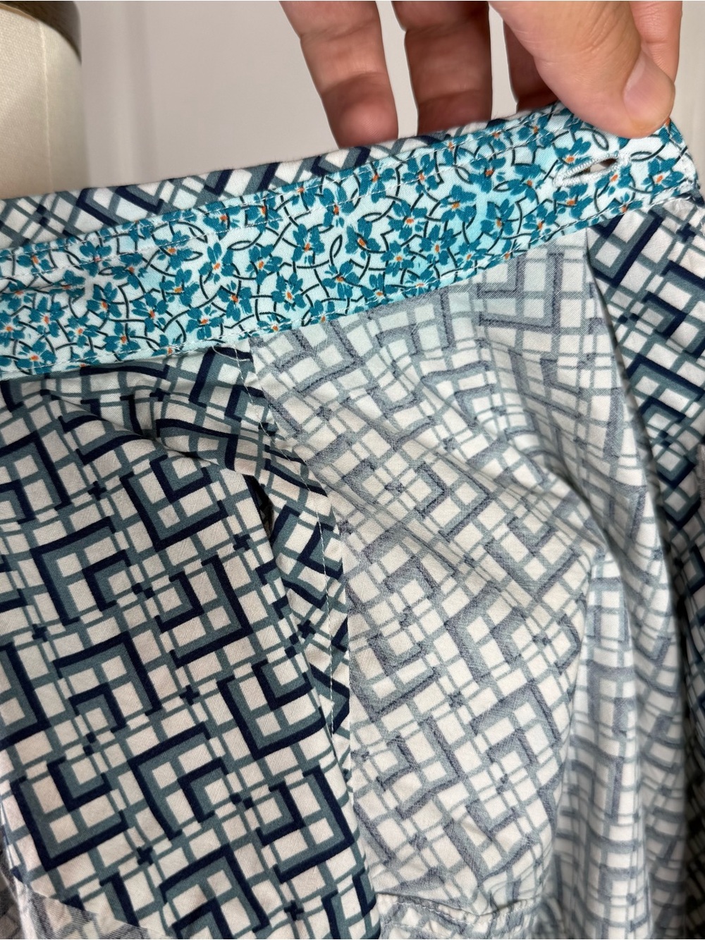 Robert Graham Classic Fit XL Geometric Print Button Down Shirt Blue Teal - Picture 15 of 16